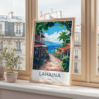 Lahaina Poster - Hawaii Travel Art - Vibrant Ocean Pathway Home Decor