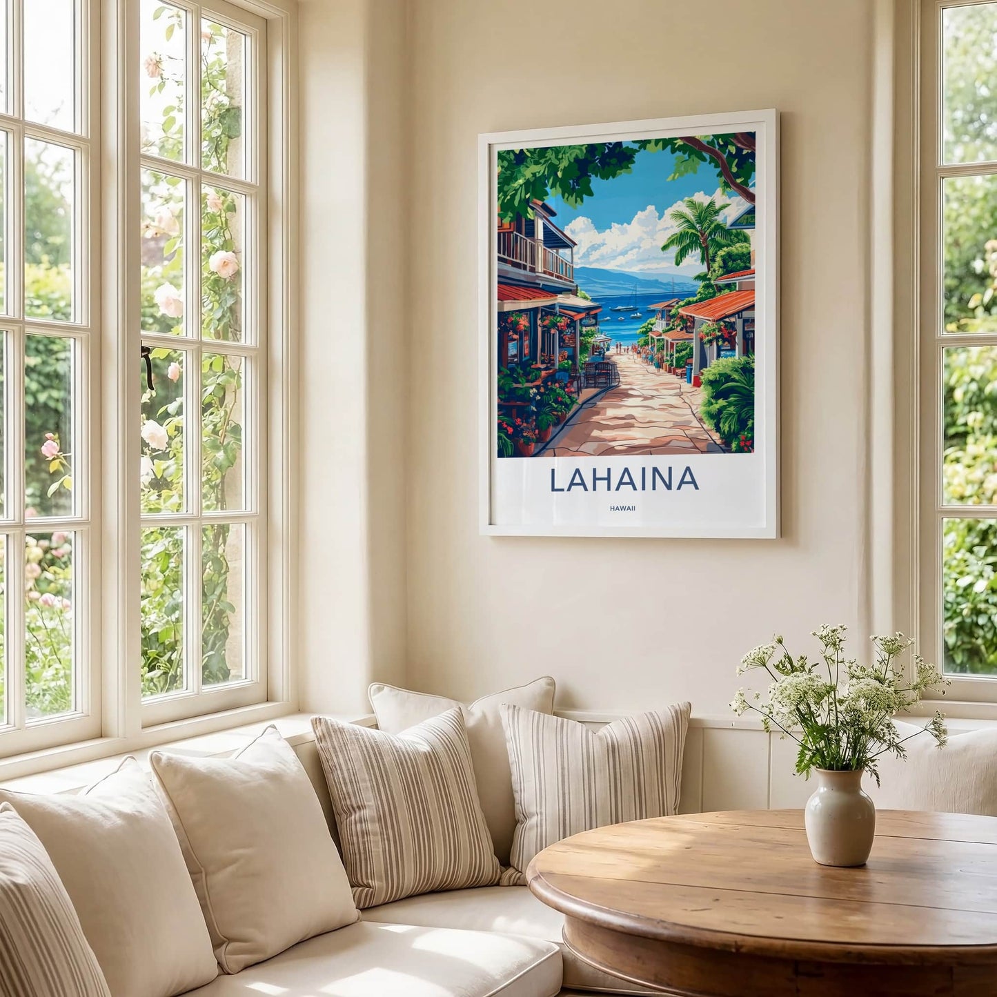 Lahaina Poster - Hawaii Travel Art - Vibrant Ocean Pathway Home Decor