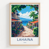 Lahaina Poster - Hawaii Travel Art - Vibrant Ocean Pathway Home Decor