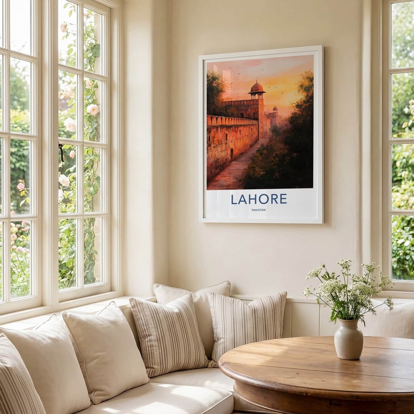 Lahore Poster - Pakistan Travel Art - Ancient Fort Sunset Home Decor