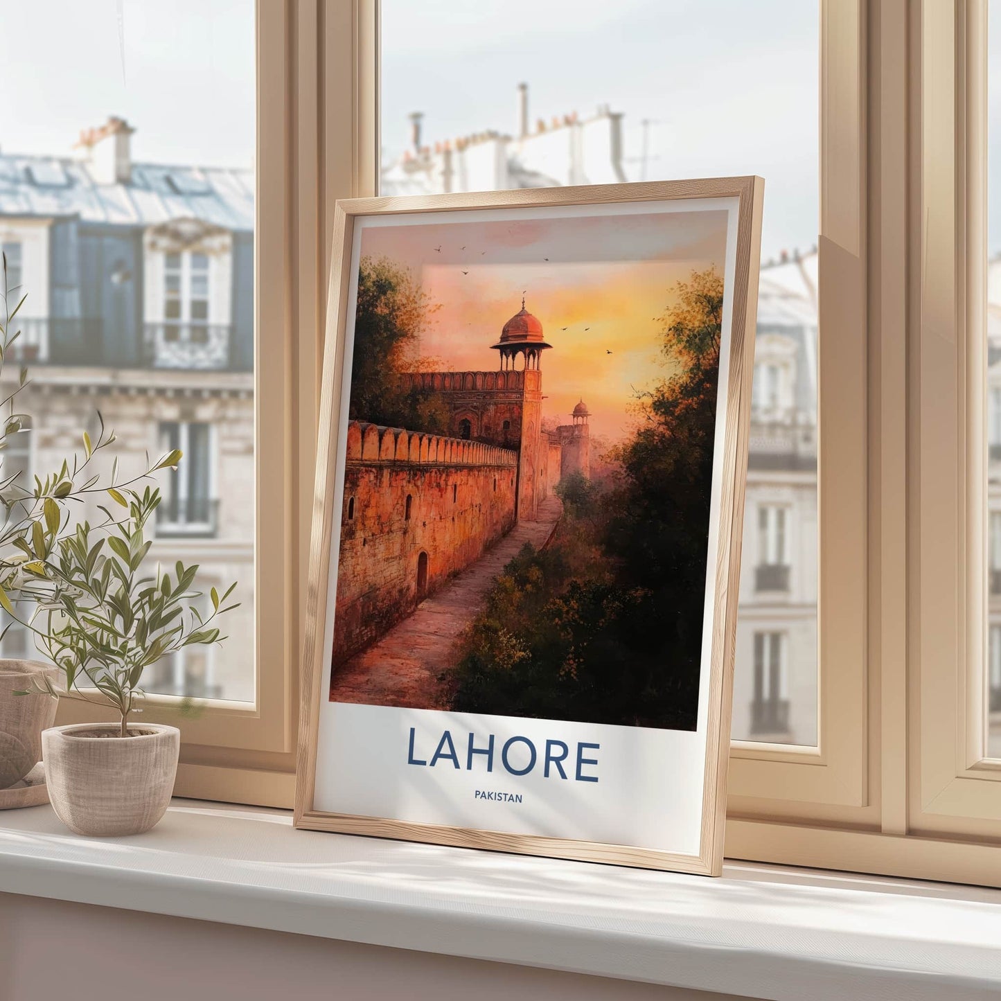 Lahore Poster - Pakistan Travel Art - Ancient Fort Sunset Home Decor