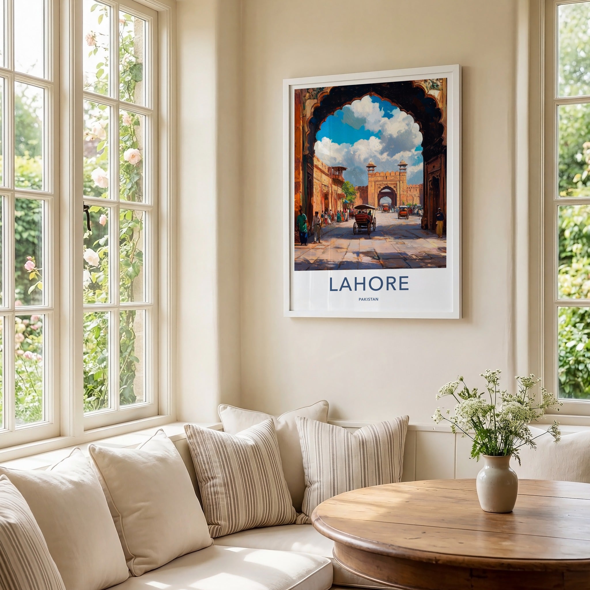 Lahore Poster - Pakistan Travel Art - Archway Street Scene Home Decor