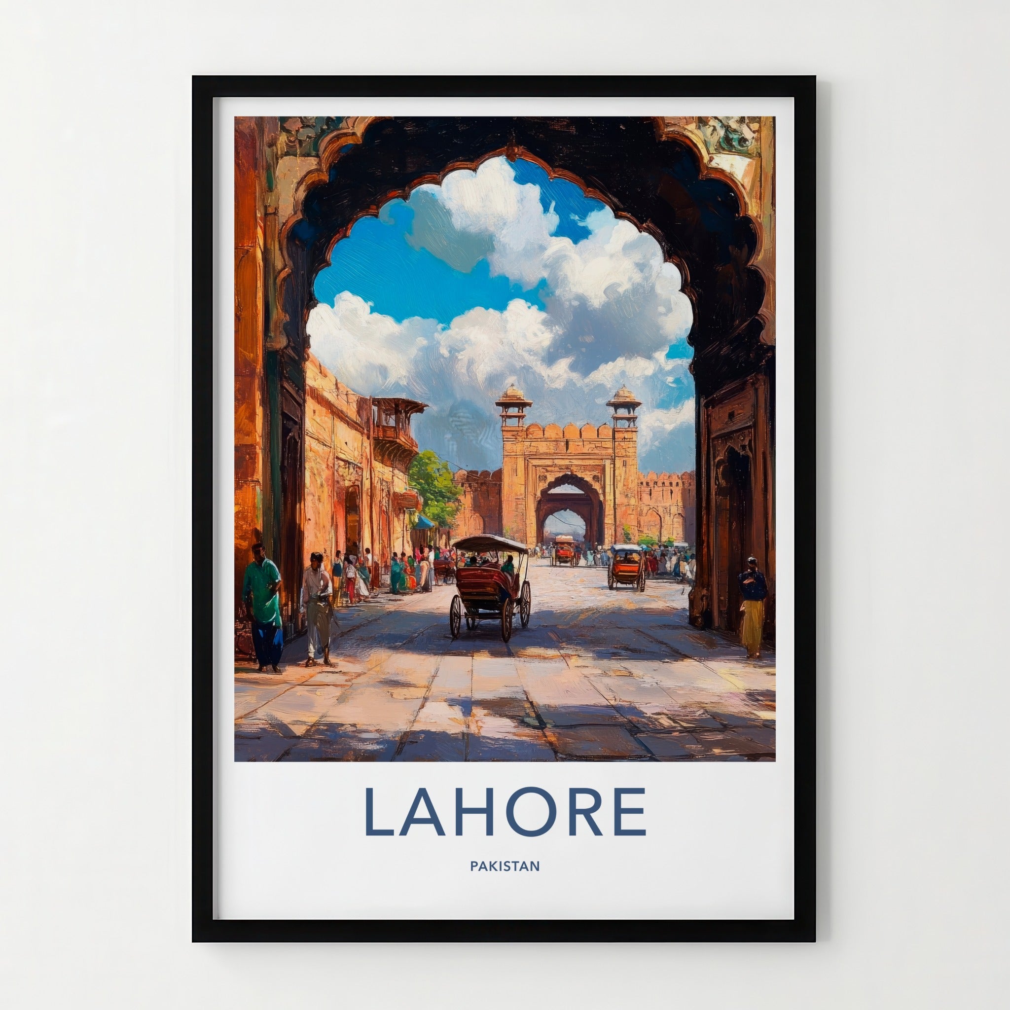 Lahore Poster - Pakistan Travel Art - Archway Street Scene Home Decor