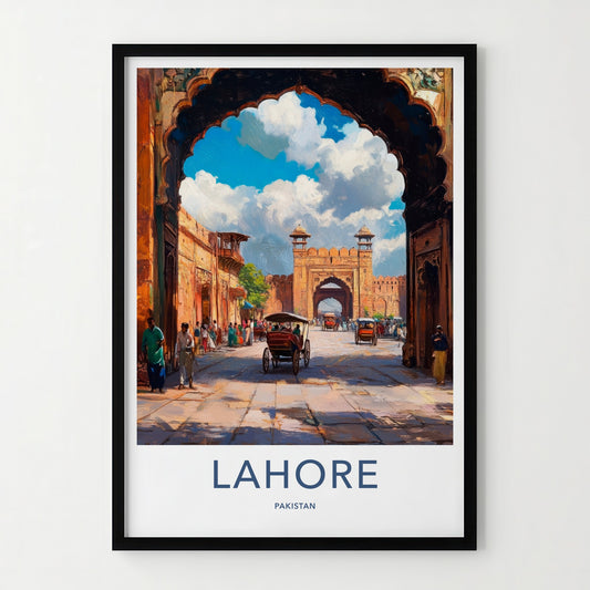 Lahore Poster - Pakistan Travel Art - Archway Street Scene Home Decor