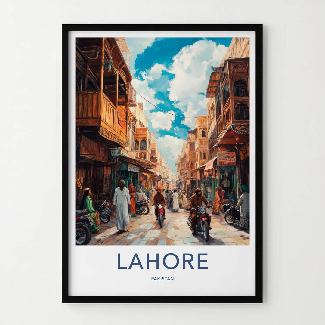 Lahore Poster - Pakistan Travel Art - Bustling City Street Home Decor