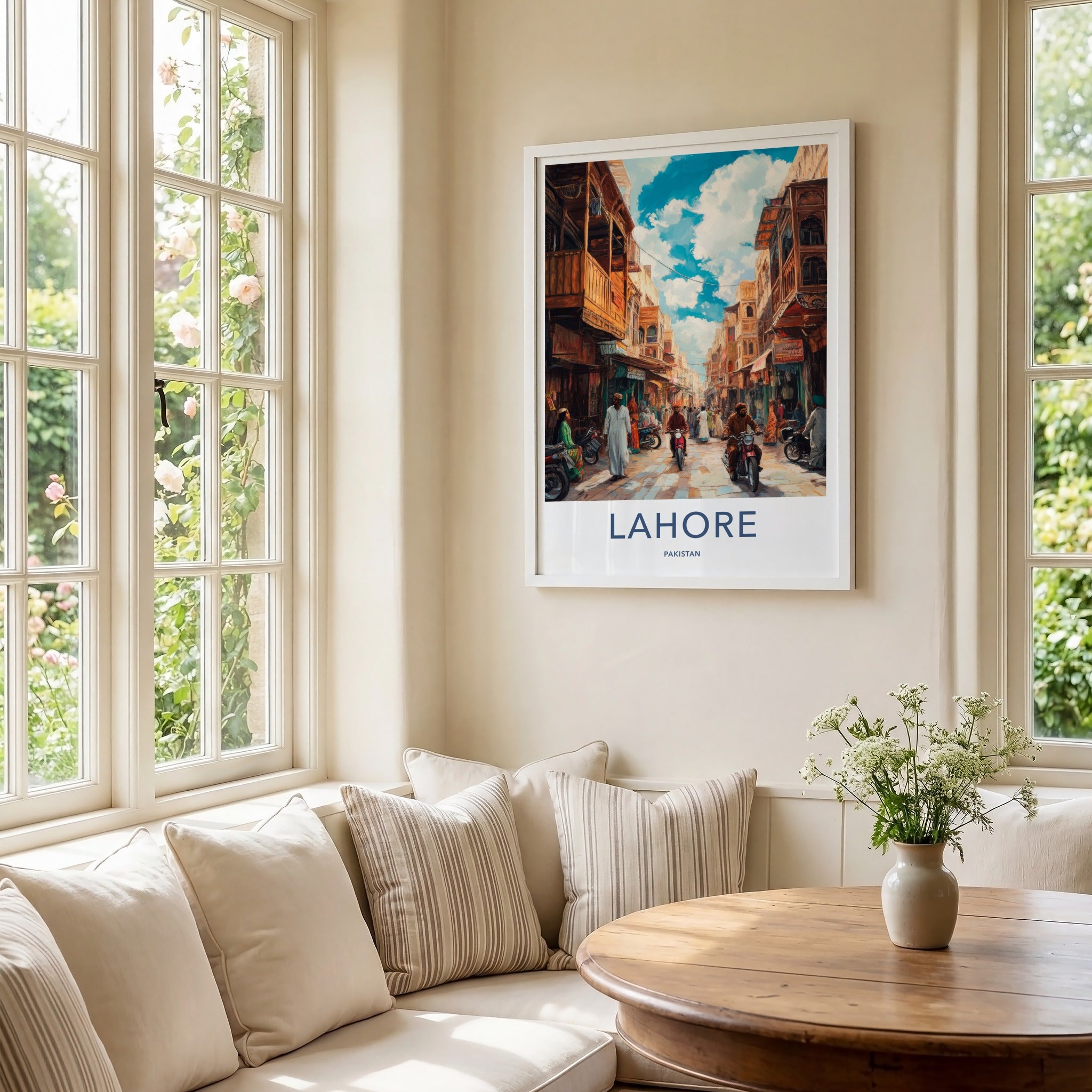Lahore Poster - Pakistan Travel Art - Bustling City Street Home Decor