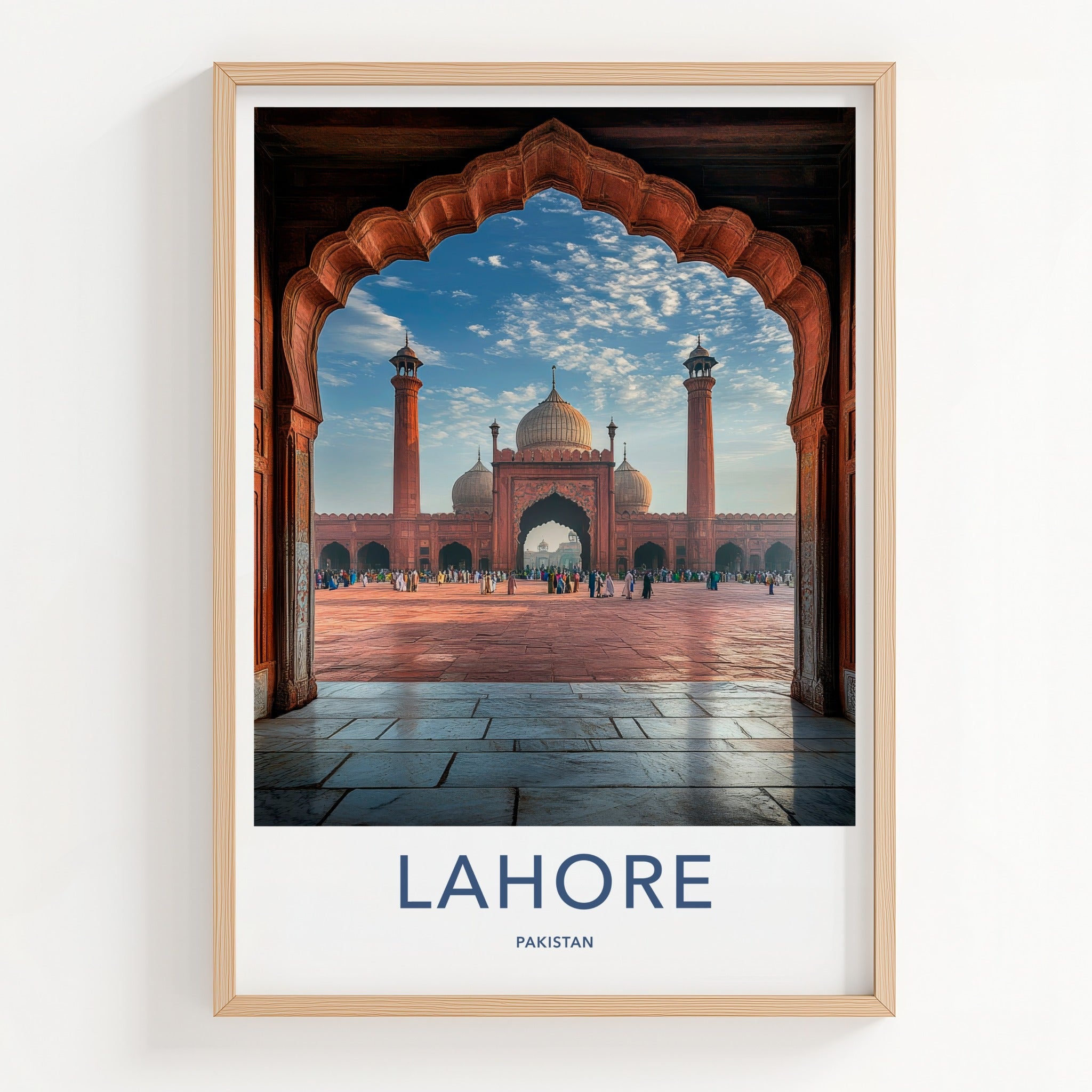 Lahore Poster - Pakistan Travel Art - Grand Archway Mosque Home Decor
