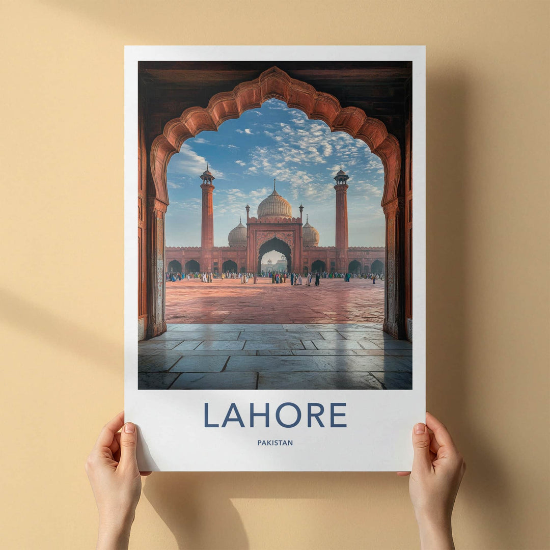 Lahore Poster - Pakistan Travel Art - Grand Archway Mosque Home Decor