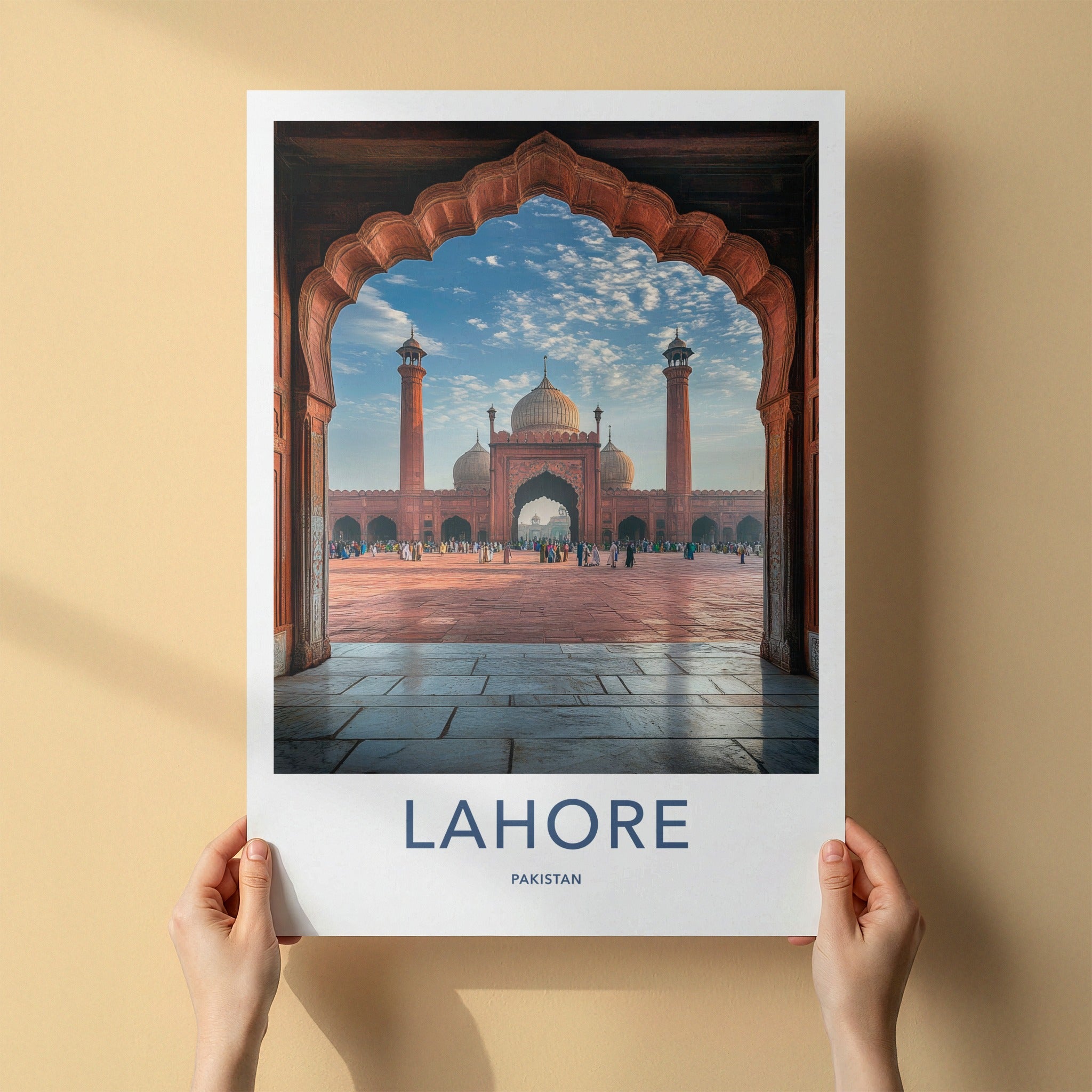 Lahore Poster - Pakistan Travel Art - Grand Archway Mosque Home Decor