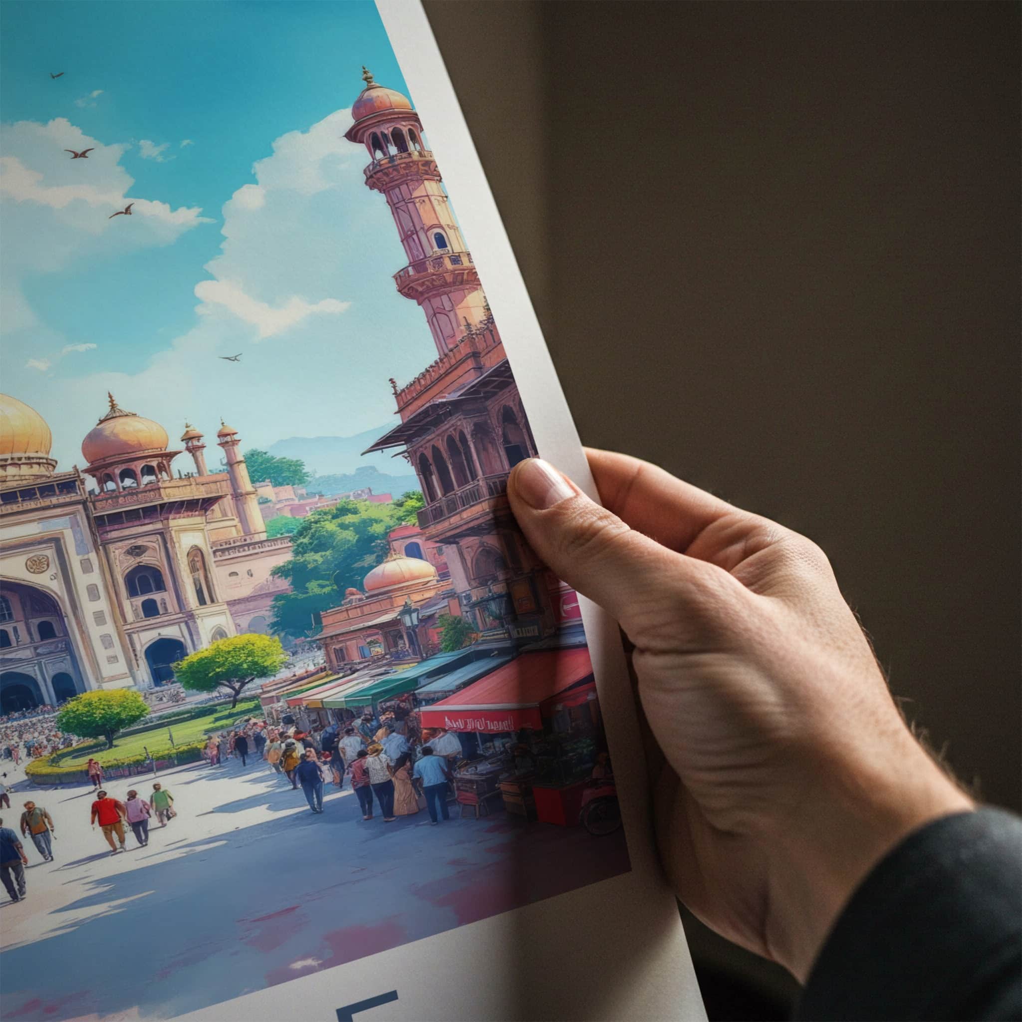 Lahore Poster - Pakistan Travel Art - Historic Mosque Street Home Decor