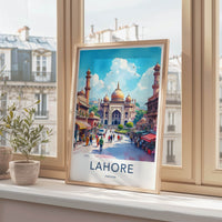 Lahore Poster - Pakistan Travel Art - Historic Mosque Street Home Decor