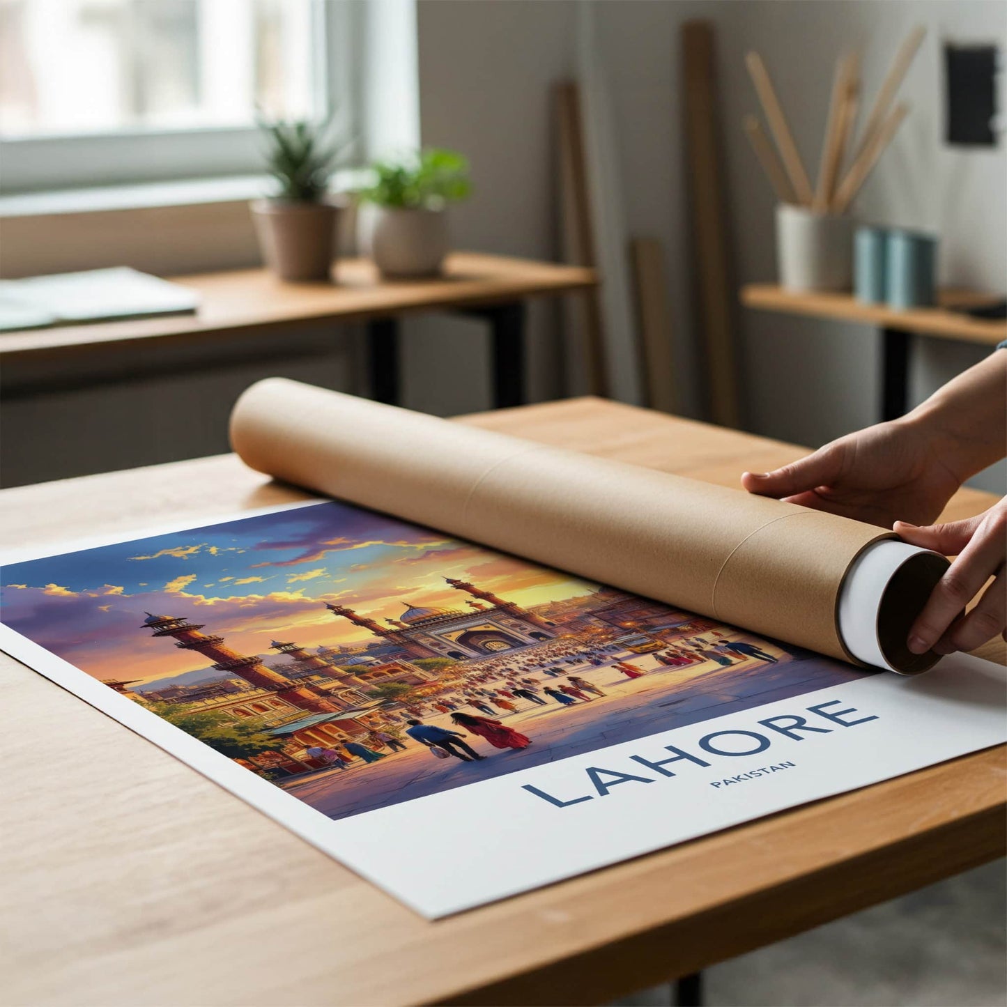 Lahore Poster - Pakistan Travel Art - Vibrant City Sunset Home Decor