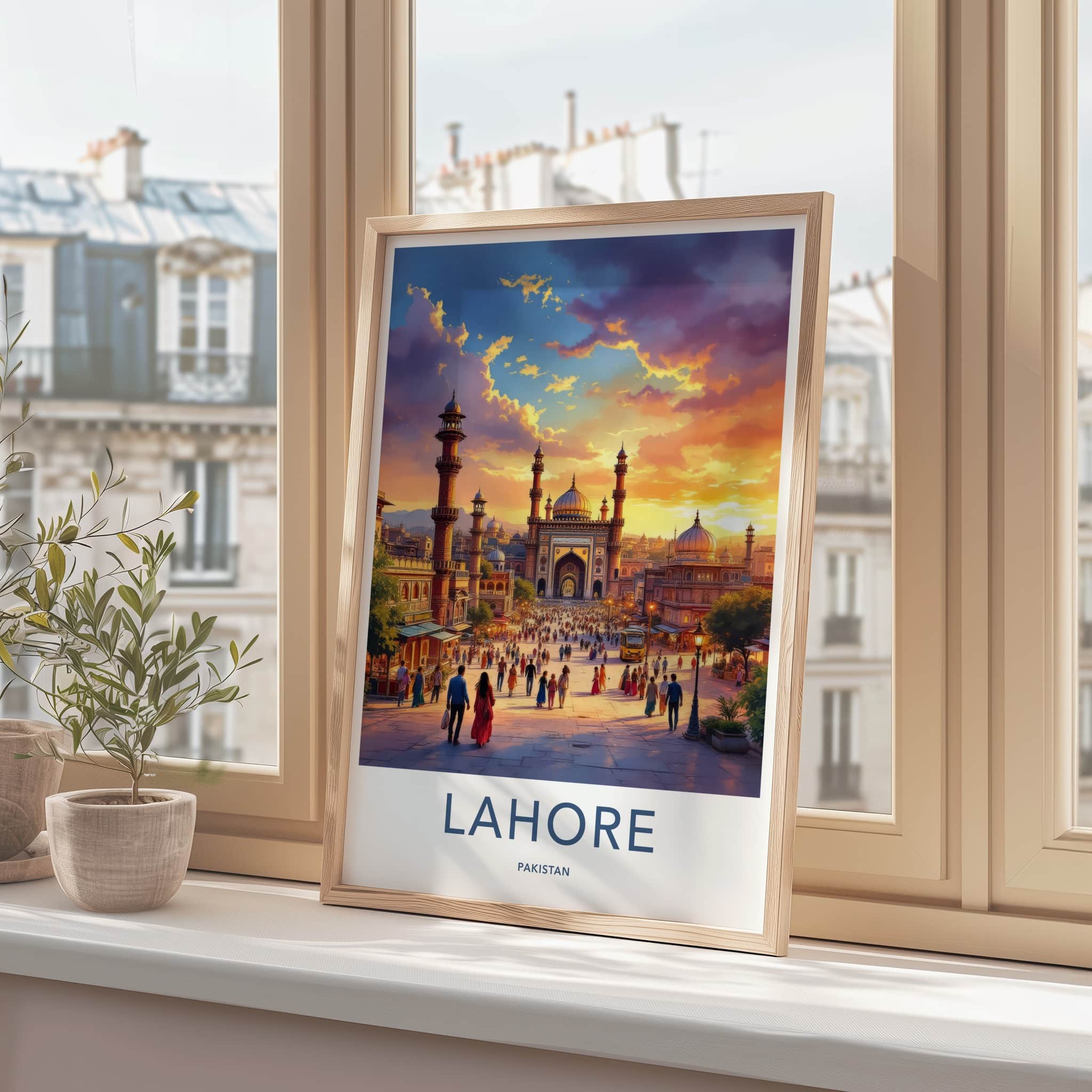 Lahore Poster - Pakistan Travel Art - Vibrant City Sunset Home Decor