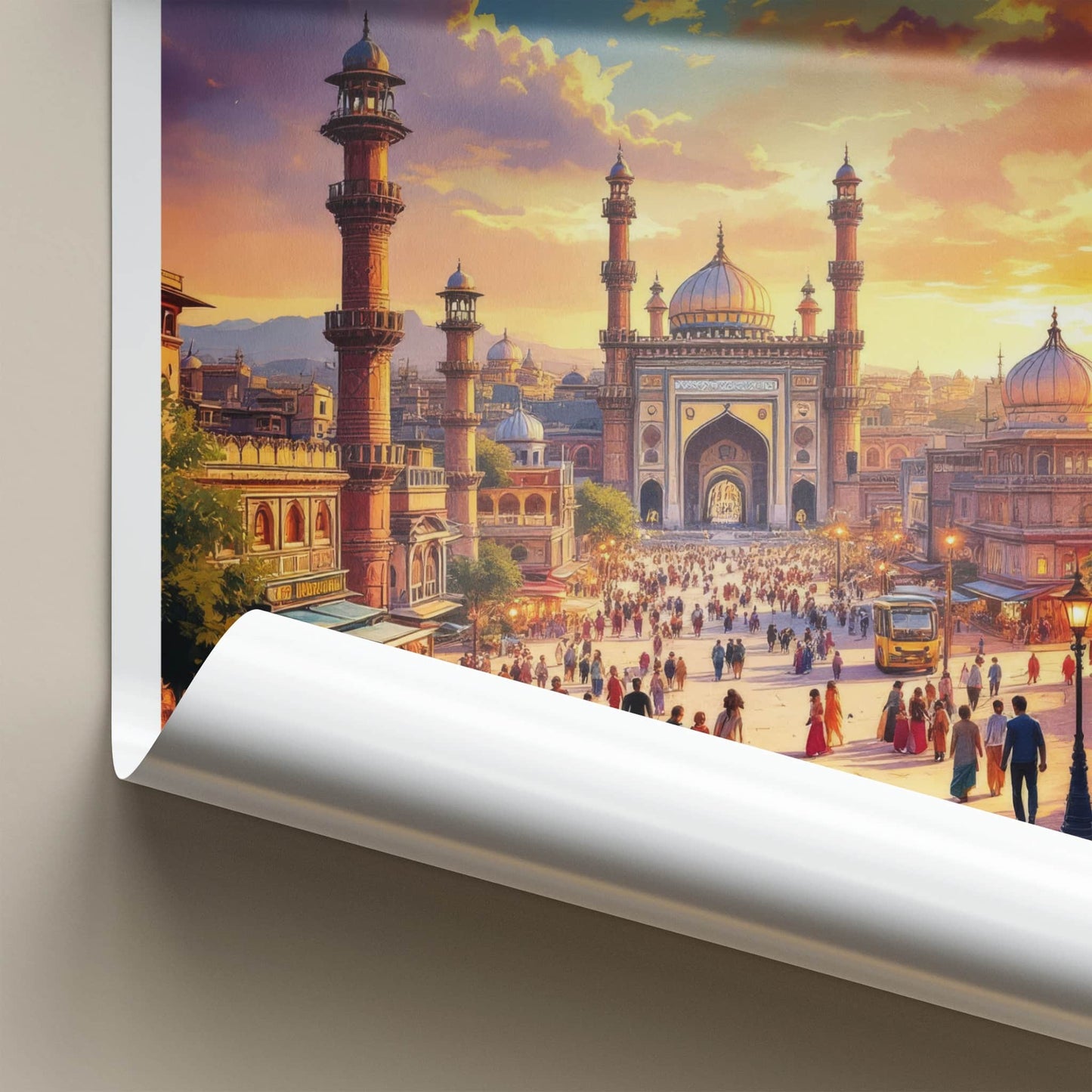 Lahore Poster - Pakistan Travel Art - Vibrant City Sunset Home Decor