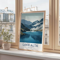 Lake Alta Poster - New Zealand Travel Art - Alpine Lake View Home Decor