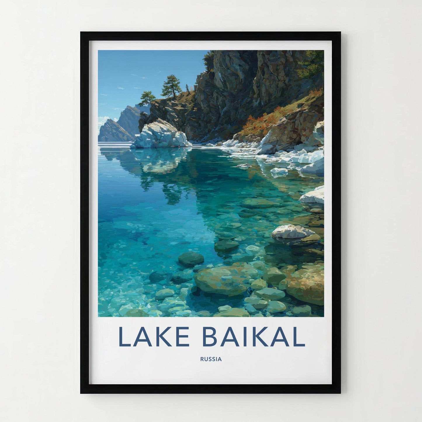Lake Baikal Poster - Russia Travel Art - Clear Blue Waters Home Decor