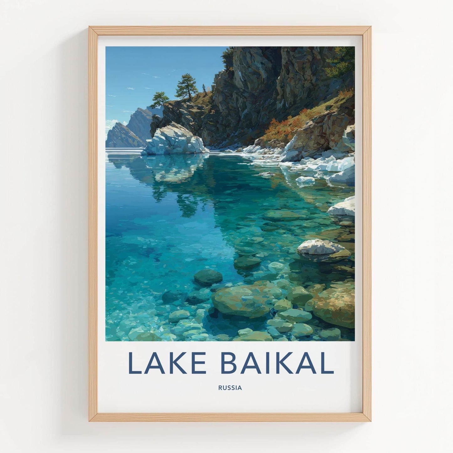 Lake Baikal Poster - Russia Travel Art - Clear Blue Waters Home Decor