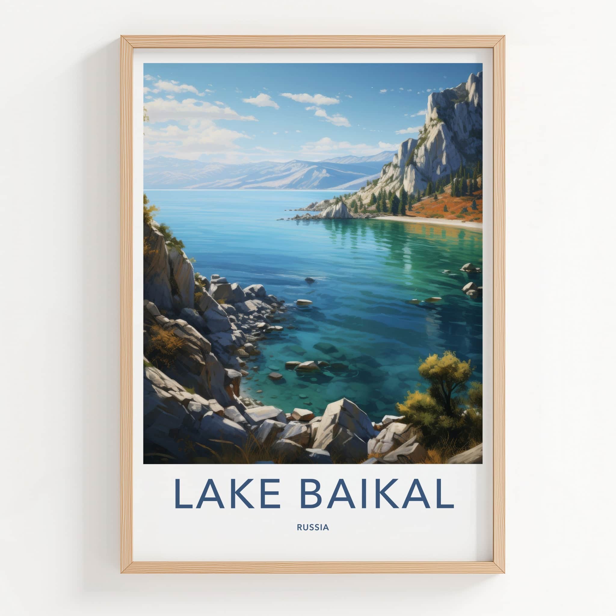 LAKE BAIKAL Poster - Russia Travel Art - Clear Water Shore Home Decor