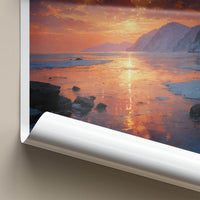Lake Baikal Poster - Russia Travel Art - Frozen Lake Glow Home Decor