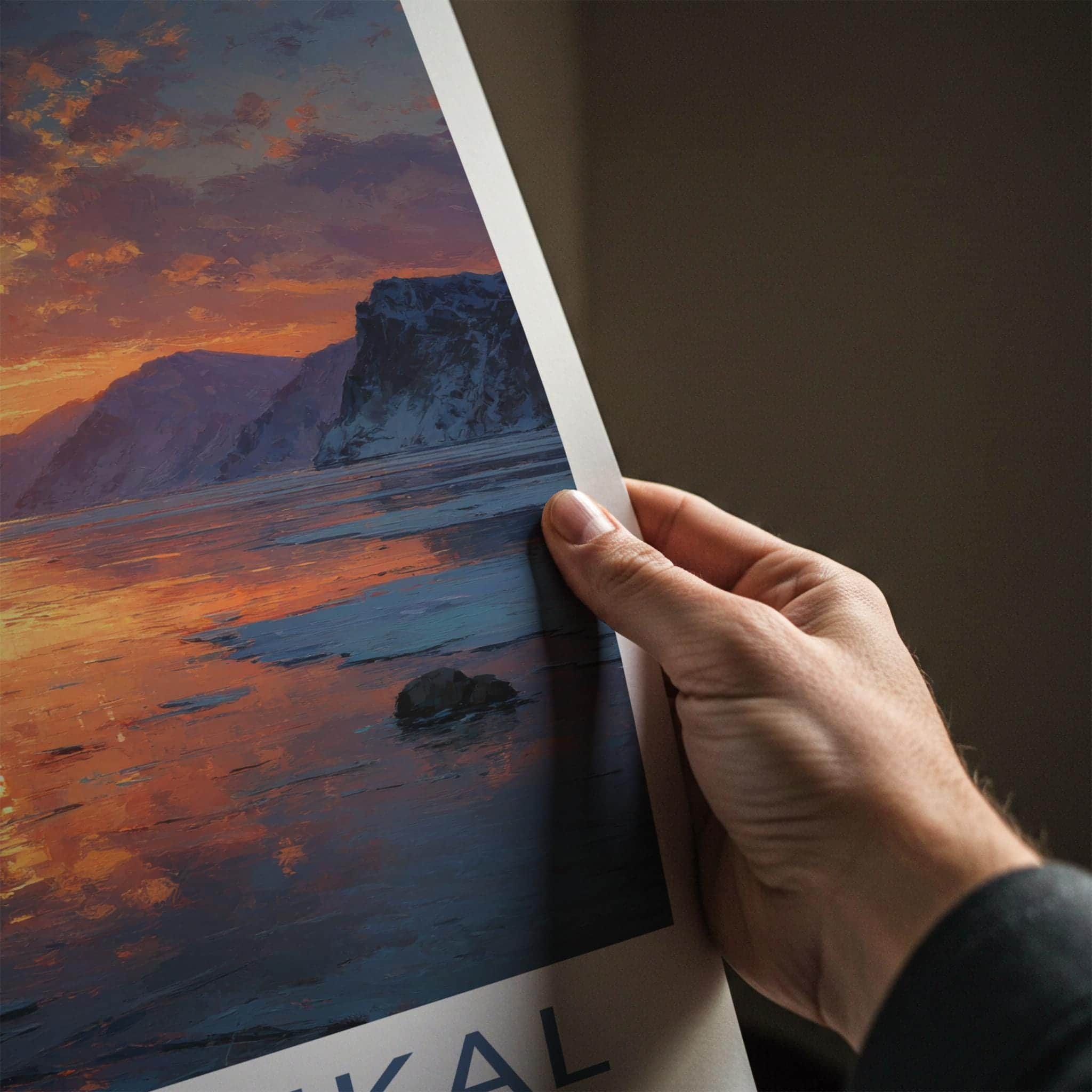 Lake Baikal Poster - Russia Travel Art - Frozen Lake Glow Home Decor