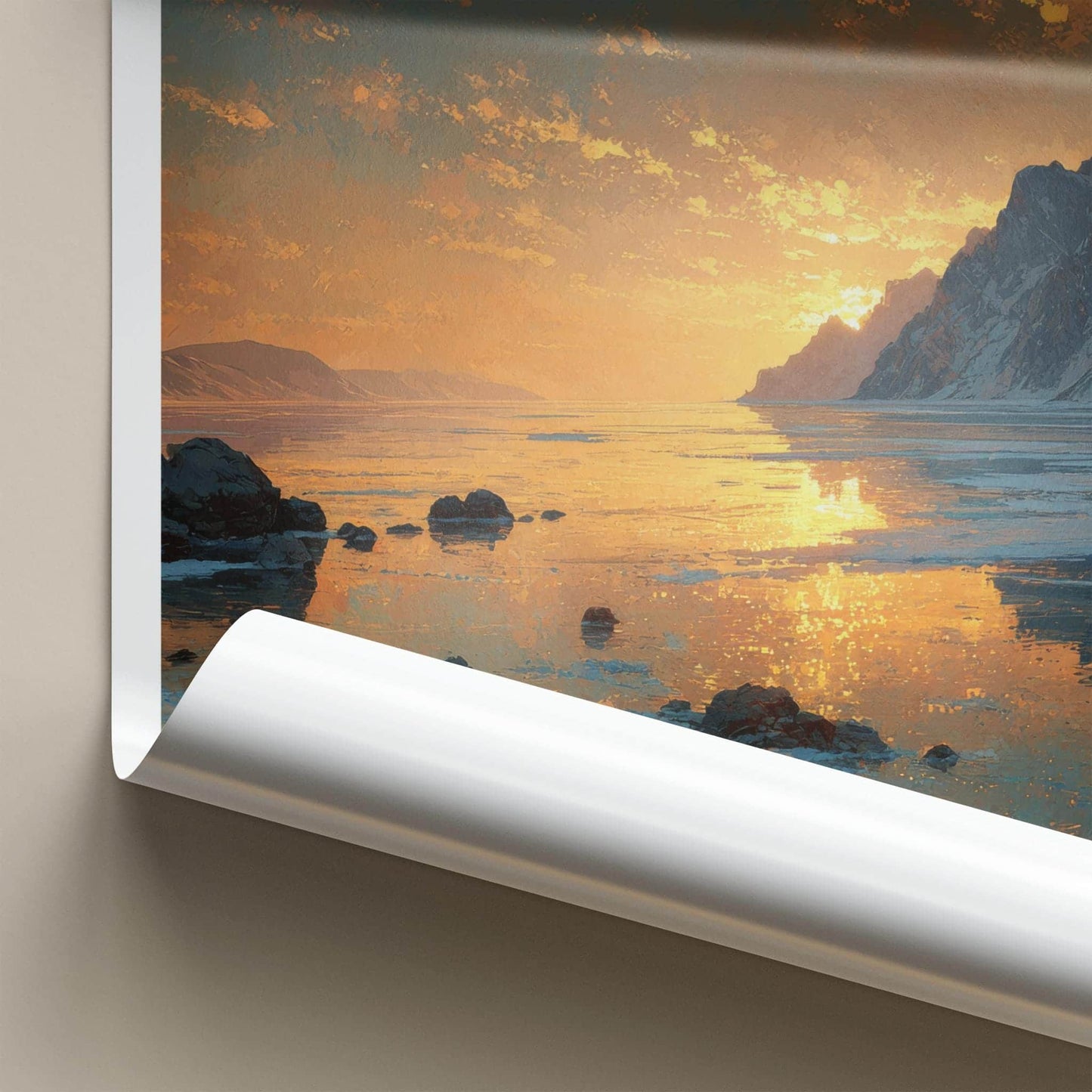 Lake Baikal Poster - Russia Travel Art - Icy Lake Sunset Home Decor