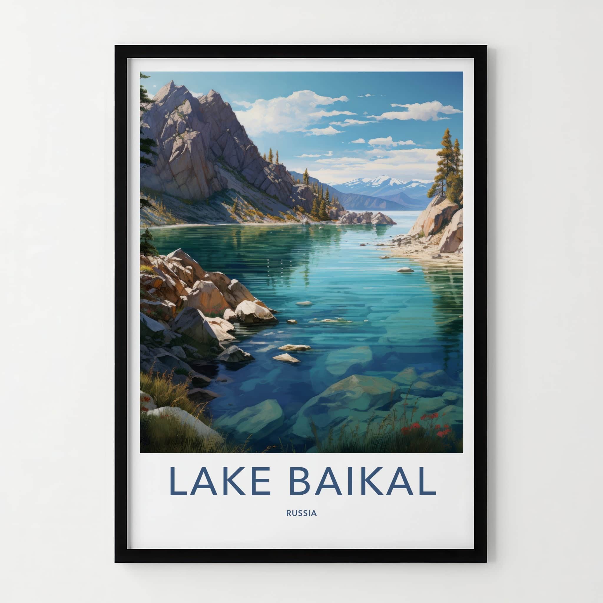 Lake Baikal Poster - Russia Travel Art - Mountain Lake Vista Home Decor