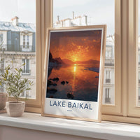 LAKE BAIKAL Poster - Russia Wall Art - Icy Lake Sunset Gallery Art