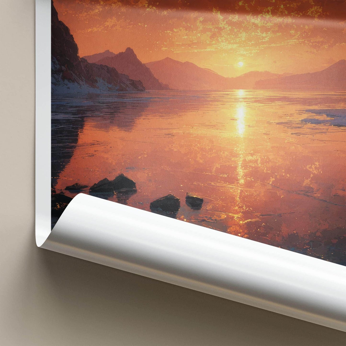 LAKE BAIKAL Poster - Russia Wall Art - Icy Lake Sunset Gallery Art