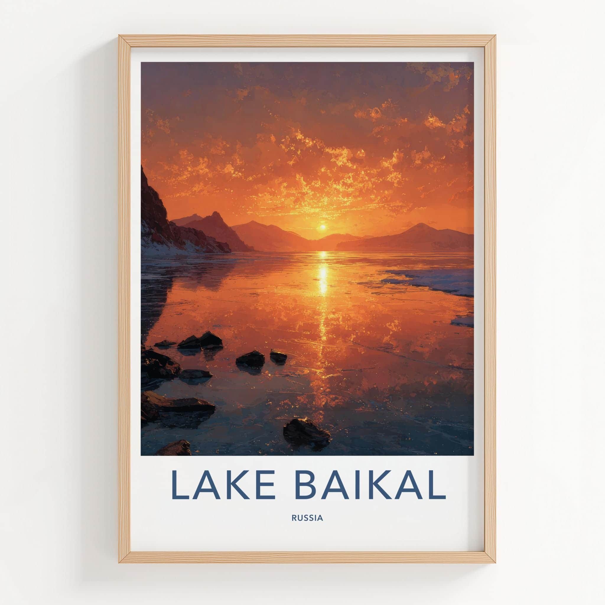 LAKE BAIKAL Poster - Russia Wall Art - Icy Lake Sunset Gallery Art