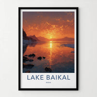 LAKE BAIKAL Poster - Russia Wall Art - Icy Lake Sunset Gallery Art