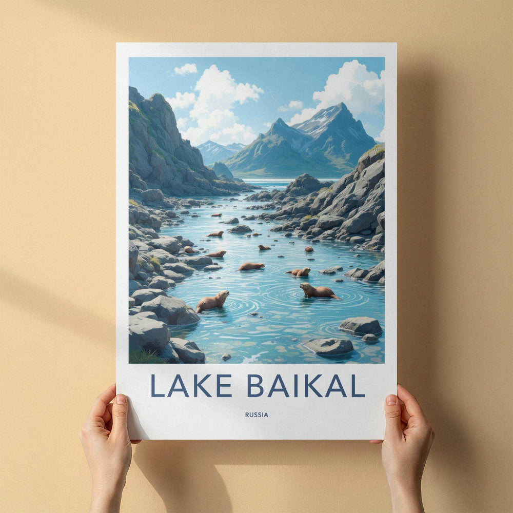 Lake Baikal Poster - Russia Wall Art With Scenic Mountain Scenery