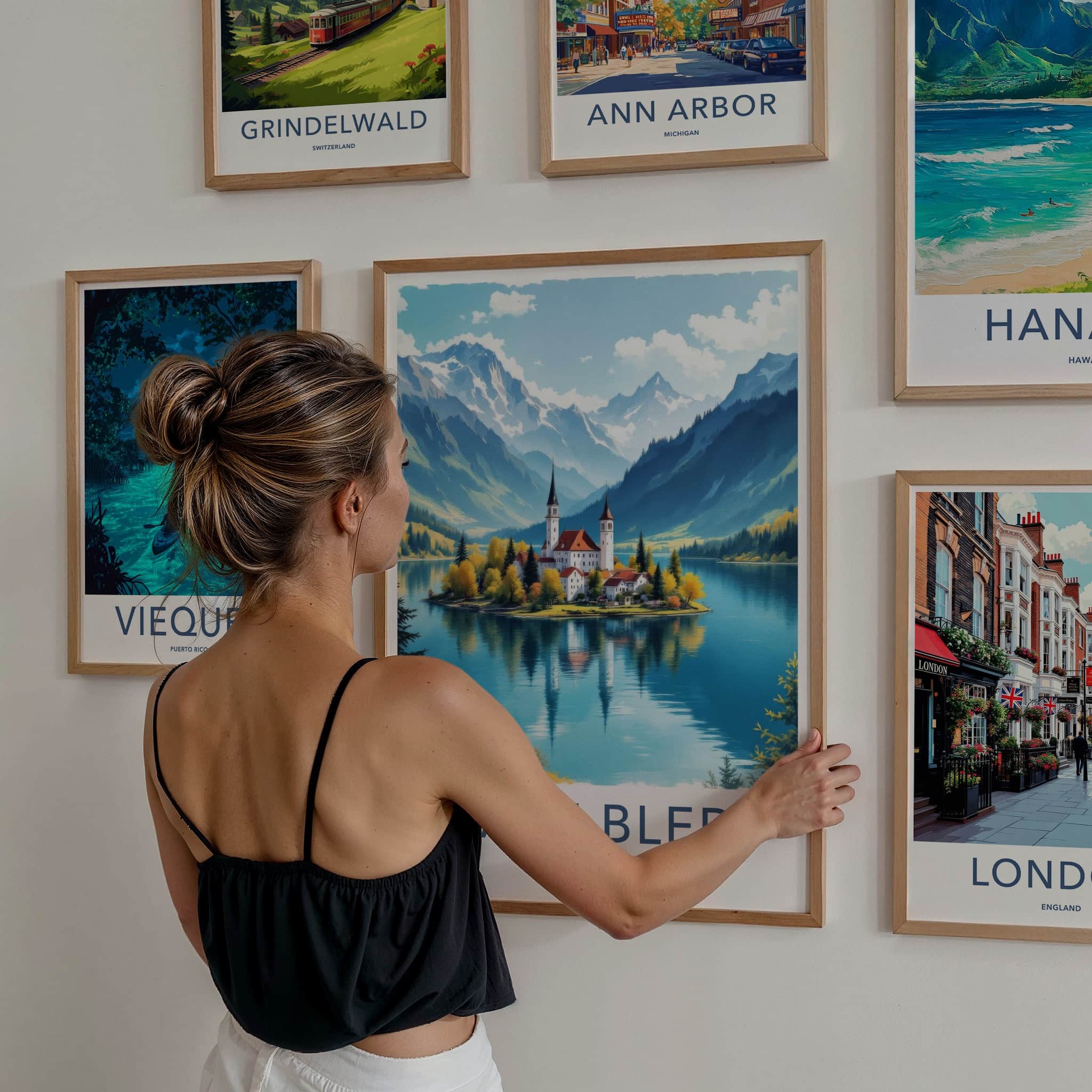 Lake Bled Poster - Slovenia Travel Art - Alpine Island Church Home Decor