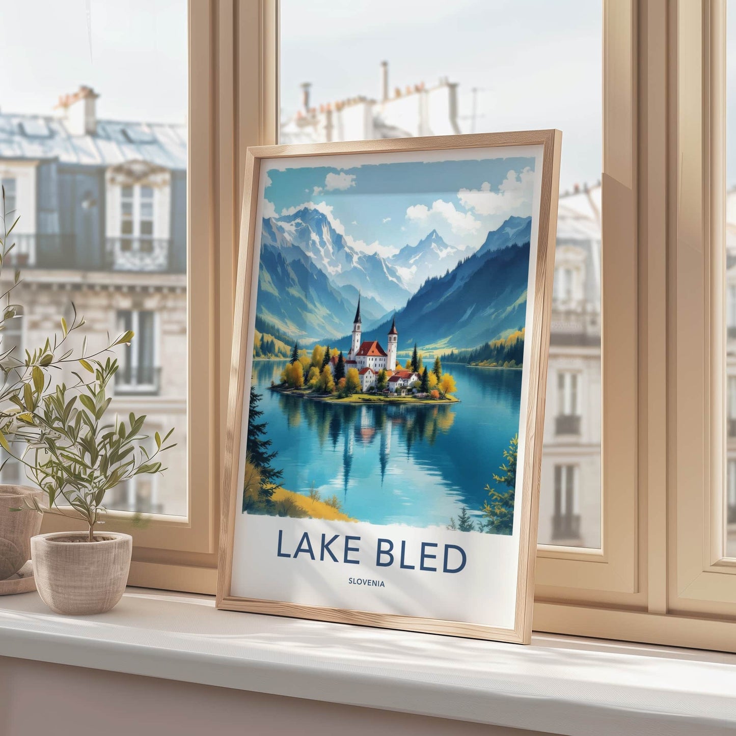 Lake Bled Poster - Slovenia Travel Art - Alpine Island Church Home Decor