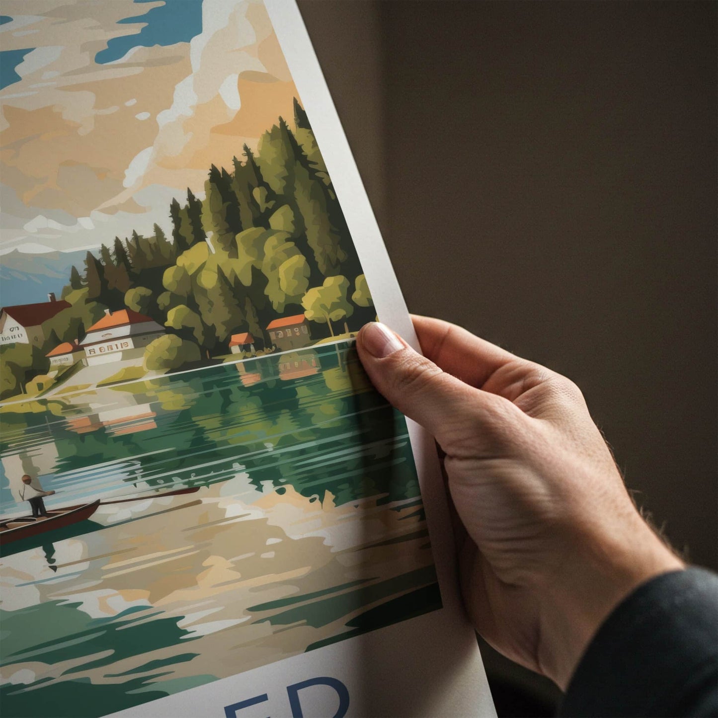 Lake Bled Poster - Slovenia Travel Art - Mountain Island Church Wall Decor