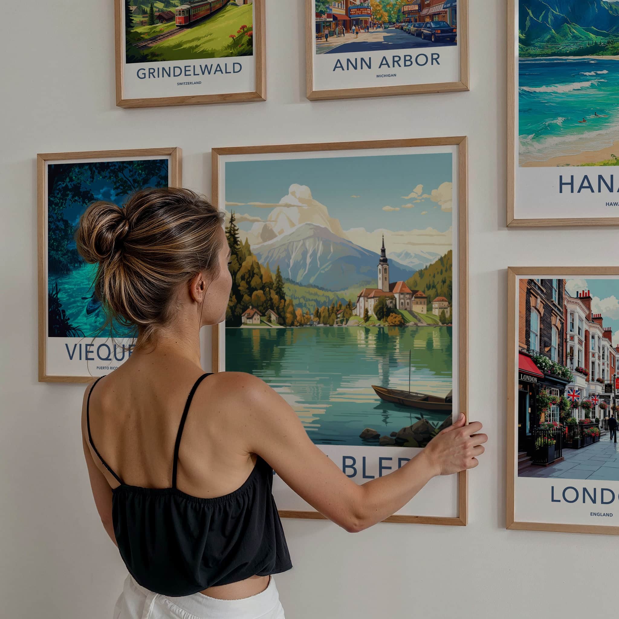 Lake Bled Poster - Slovenia Travel Art - Scenic Church Island Wall Decor
