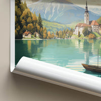 Lake Bled Poster - Slovenia Travel Art - Scenic Church Island Wall Decor