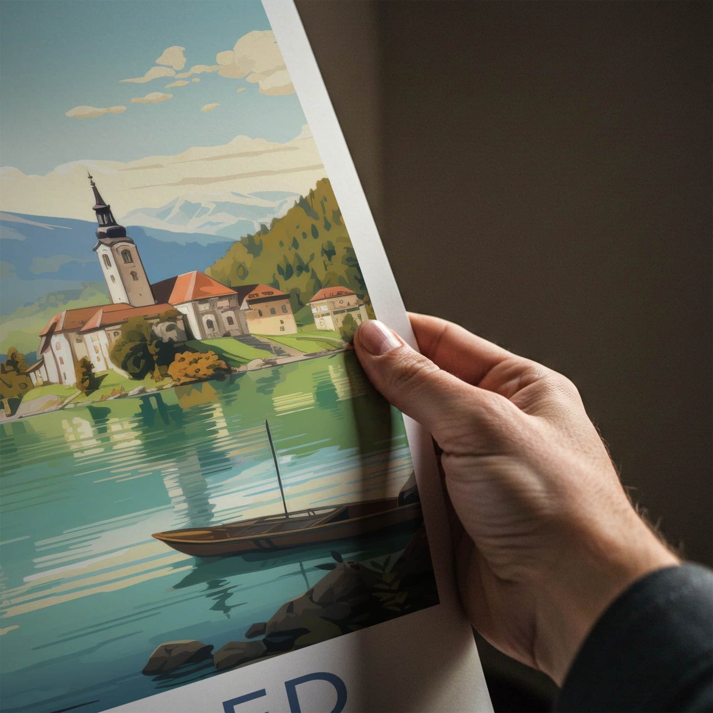 Lake Bled Poster - Slovenia Travel Art - Scenic Church Island Wall Decor