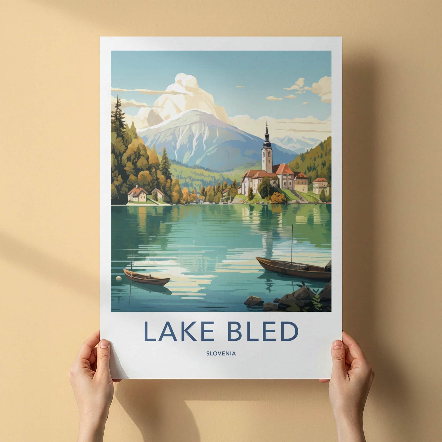 Lake Bled Poster - Slovenia Travel Art - Scenic Church Island Wall Decor