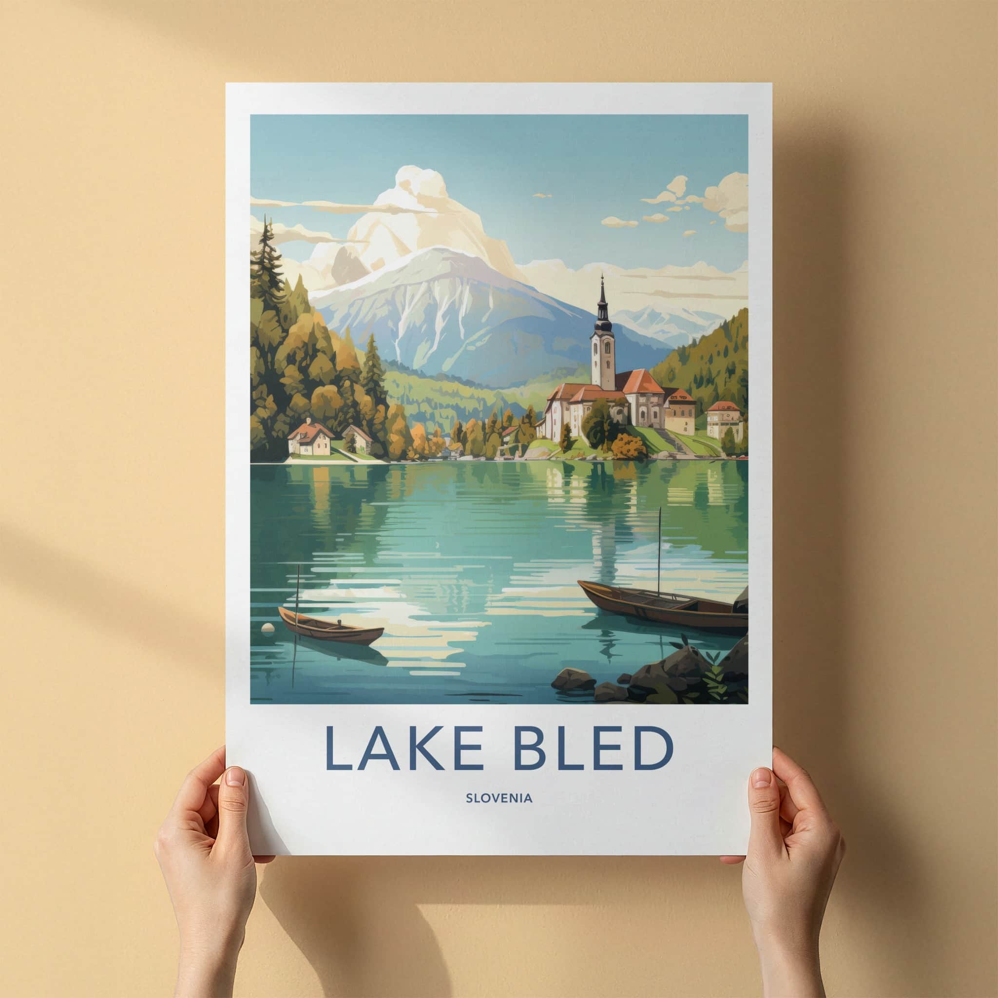 Lake Bled Poster - Slovenia Travel Art - Scenic Church Island Wall Decor