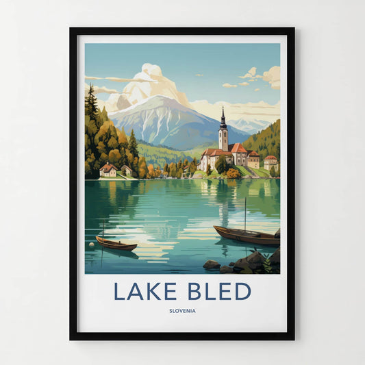 Lake Bled Poster - Slovenia Travel Art - Scenic Church Island Wall Decor