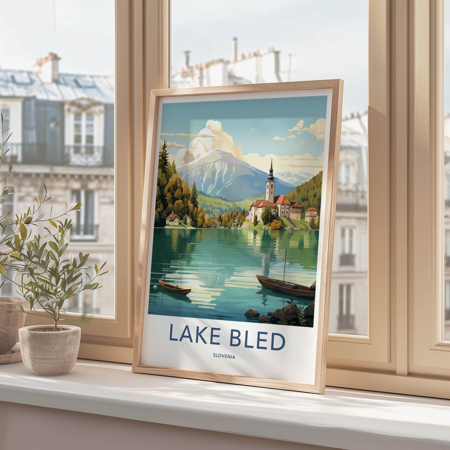 Lake Bled Poster - Slovenia Travel Art - Scenic Church Island Wall Decor
