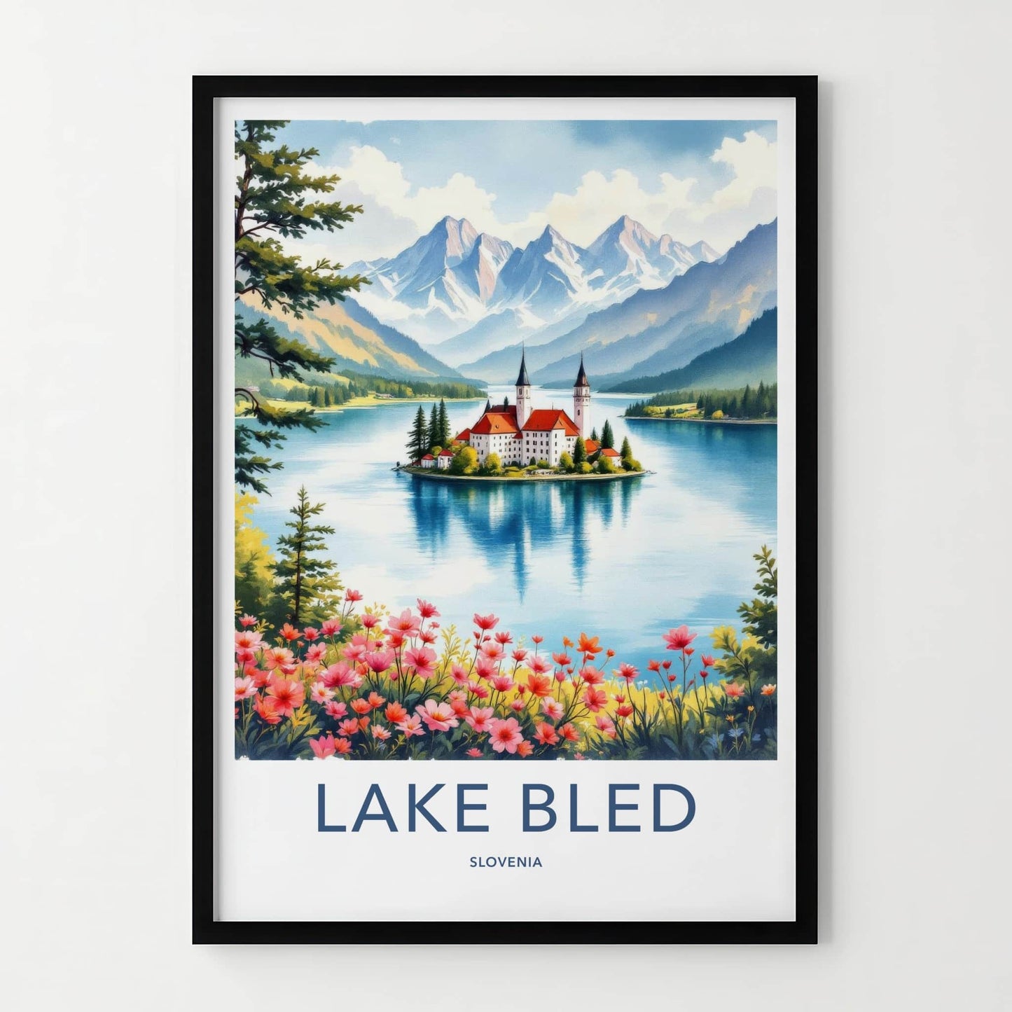 Lake Bled Poster - Slovenia Wall Art - Island Castle Lake Home Decor