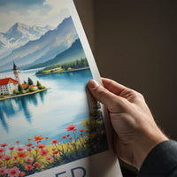 Lake Bled Poster - Slovenia Wall Art - Island Castle Lake Home Decor