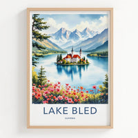 Lake Bled Poster - Slovenia Wall Art - Island Castle Lake Home Decor