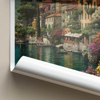 Lake Como Poster - Italy Travel Art - Colorful Lakeside Town Home Decor