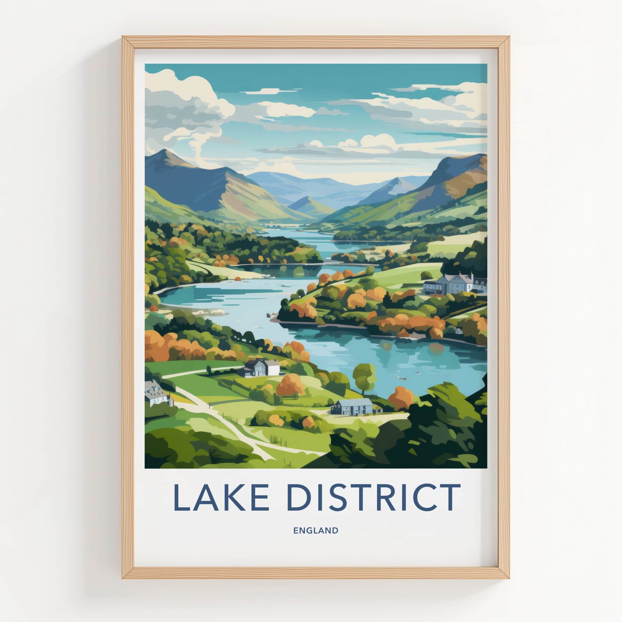 Lake District Poster - England Travel Print - Stunning Lake District View Wall Decor