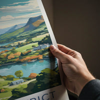Lake District Poster - England Travel Print - Stunning Lake District View Wall Decor
