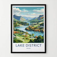 Lake District Poster - England Travel Print - Stunning Lake District View Wall Decor
