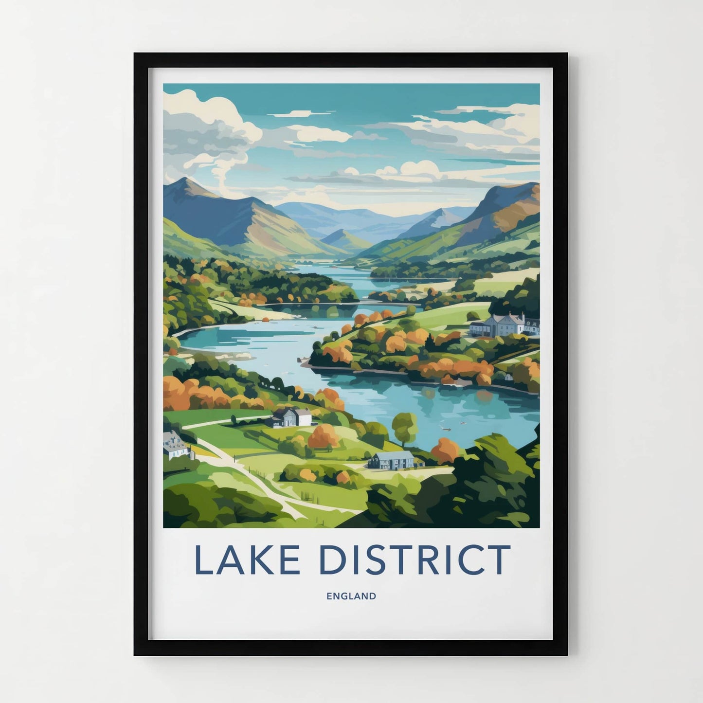 Lake District Poster - England Travel Print - Stunning Lake District View Wall Decor