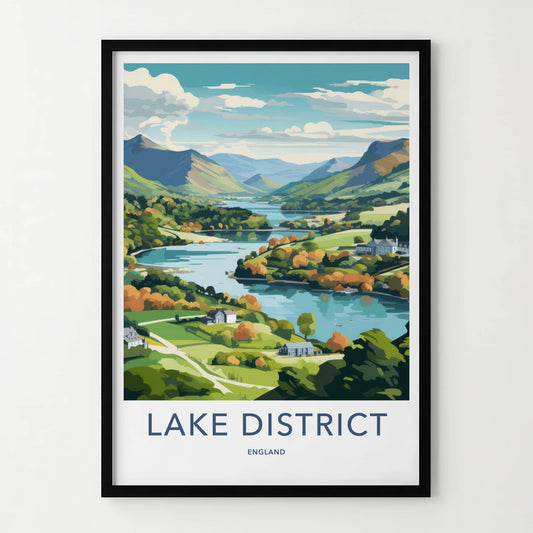 Lake District Poster - England Travel Print - Stunning Lake District View Wall Decor
